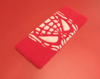 Repose-poignet capitonné pour clavier Spiderman, fil acrylique toile rouge blanc