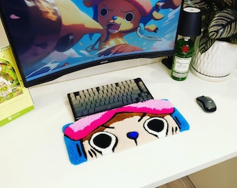 Apoio de pulso acolchoado para teclado One Piece Chopper | Suporte de pulso para teclado mecânico de anime | Decoração de mesa rosa kawaii | Presente personalizado para gamer