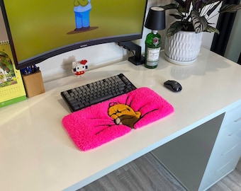 Apoio de pulso acolchoado para teclado Homer Simpson | Suporte para teclado mecânico nuvem rosa para pai preguiçoso | Decoração de mesa divertida de anime | Presente para namorado gamer