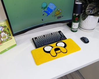 Apoio de pulso para teclado Jake the Dog | Suporte para teclado mecânico Hora de Aventura | Decoração fofa de anime para mesa | Tapete para presentear namorado gamer