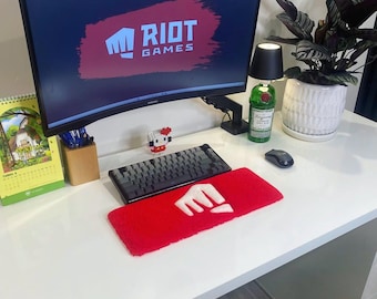 Apoio de pulso acolchoado para teclado Riot Games | Suporte para teclado mecânico Valorant League of Legends | Decoração de mesa para eSports | Tapete para presente para gamer