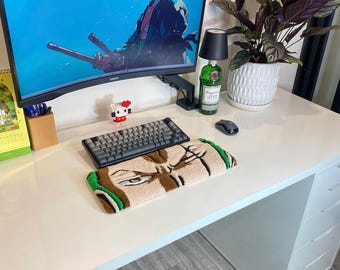 Apoio de pulso para teclado com estampa do Zoro de One Piece | Decoração de mesa inspirada no anime Roronoa Zoro | Suporte de pulso para teclado mecânico | Presente divertido para namorado gamer