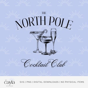 Polo Nord Cocktail Club, Polo Nord SVG, Cocktail PNG, Design per feste natalizie