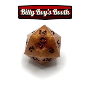White Orange D20, Polyhedral Die for Table Top Role Playing Games!