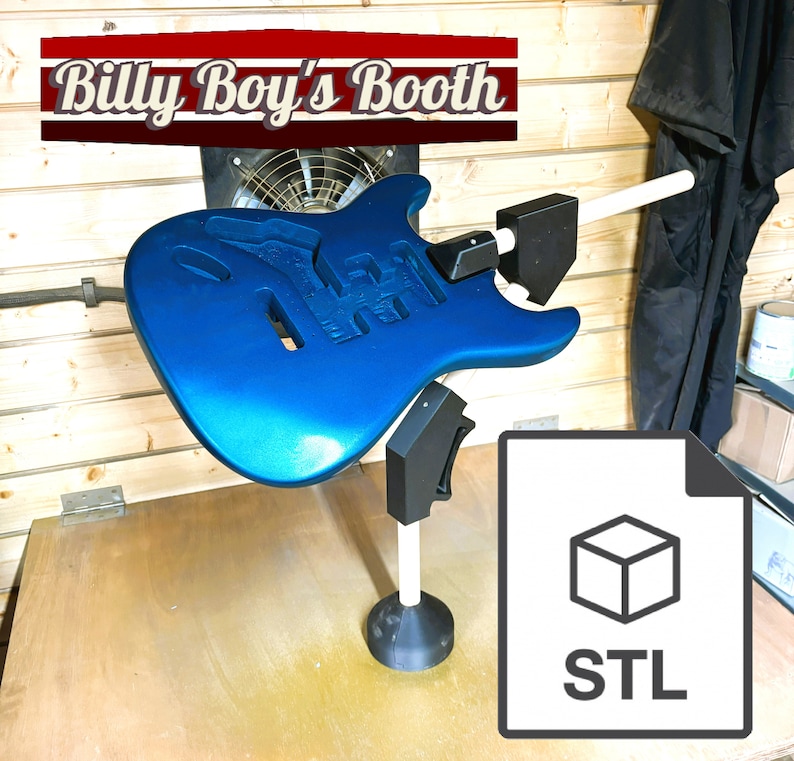 Guitar Spray Jig STL file for download to 3d print parts for spraying solid body guitars like stratocasters and telecasters