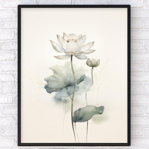 1 Piece Lotus Flower Wall Art Poster - Modern Zen Yoga Decor for a Tranquil Environment