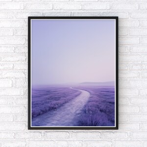 Lavender Field Landscape Poster: French Countryside Wall Art