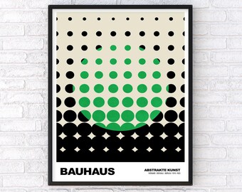 Bauhaus Exhibition Poster: Green & Black Abstract Art Print