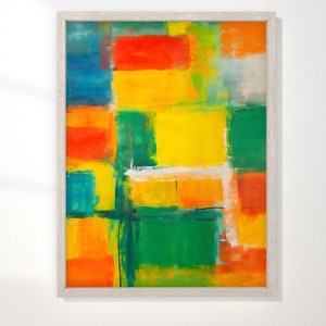 Póster de arte abstracto vibrante contemporáneo, decoración de pared moderna, póster de arte abstracto para dormitorio o sala de estar, Ideas de regalos de cumpleaños