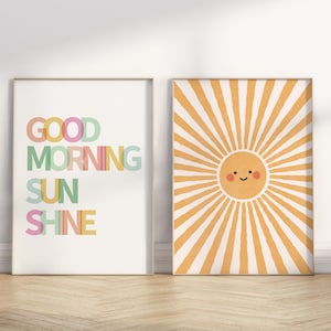 Good Morning Sunshine Art Print Set: Cheerful Nursery Decor