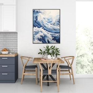 Great Waves Poster - Ukiyo-e Style Japanese Art Print, Vintage Hokusai Wall Art