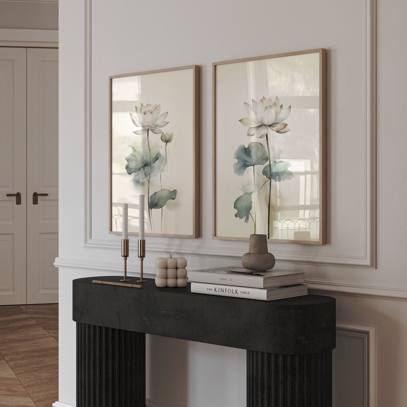 Lotus Flower Wall Art Prints: Zen Decor (downloadable) - Etsy