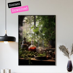 Witches Herb Garden Print, Downloadable Art