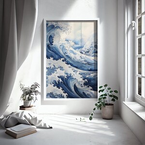 Great Waves Poster - Ukiyo-e Style Japanese Art Print, Vintage Hokusai Wall Art