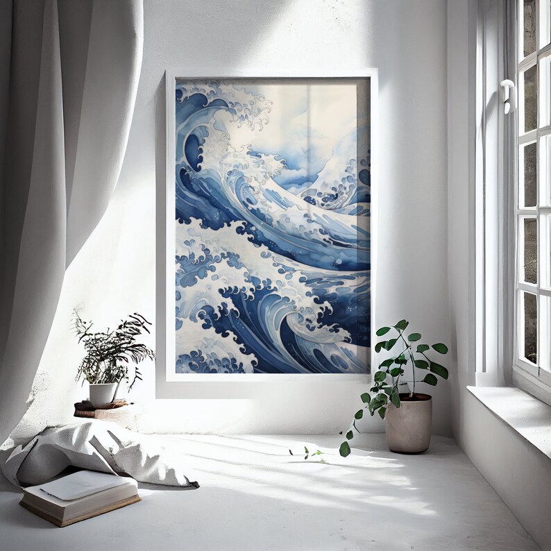 Great Waves Poster - Ukiyo-e Style Japanese Art Print, Vintage Hokusai Wall Art