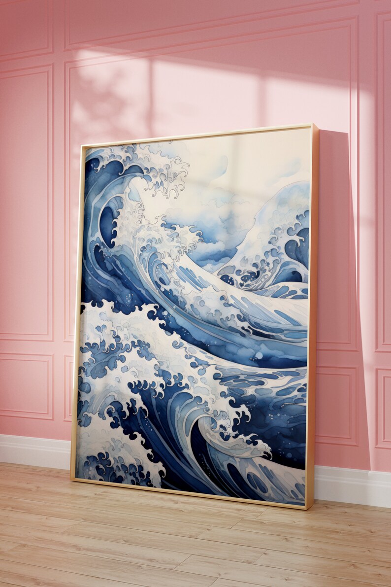 Great Waves Poster - Ukiyo-e Style Japanese Art Print, Vintage Hokusai Wall Art