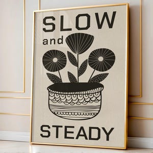 Poster da parete con piante retrò - Stampa vintage da giardino lenta e costante con estetica accattivante, grazioso decoro botanico per casa o ufficio