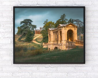 Stowe Gardens Photography Print | Buckinghamshire Wall Art | Palladian Bridge English Landscape Poster | Garden Decor | National Trust