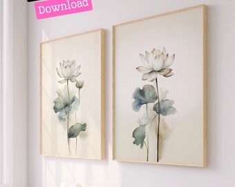 Lotus Flower Wall Art Prints: Zen Decor (Downloadable)