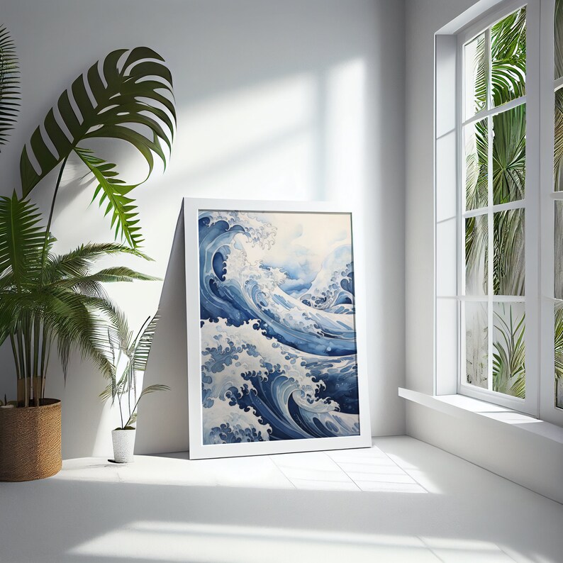 Great Waves Poster - Ukiyo-e Style Japanese Art Print, Vintage Hokusai Wall Art