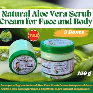 Natural Aloe Vera Scrub Cream for Face and Body Organic Aloe Vera Scrub Nourish and Renew Gentle Facial and Body Scrub with Aloe Vera