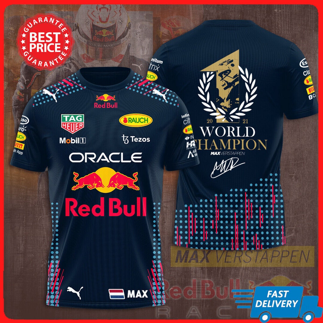 Max Verstappen 2021-2022-2023 World Champions Signatures Shirt