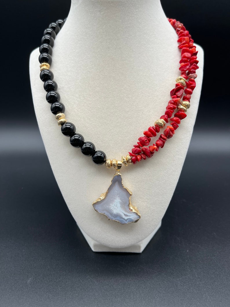 Red Coral Necklace Gift for Girlfriend Her,valentines Day Gift,handmade