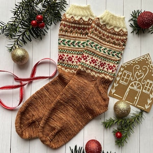 Gingerbread House Sock DIGITAL PDF PATTERN- knitting, socks, pattern, christmas socks,