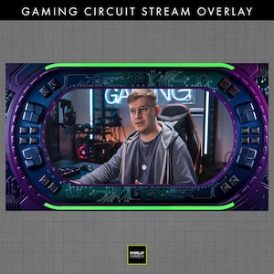 Overlay del flusso del circuito di gioco animato: cornice della webcam tecnica