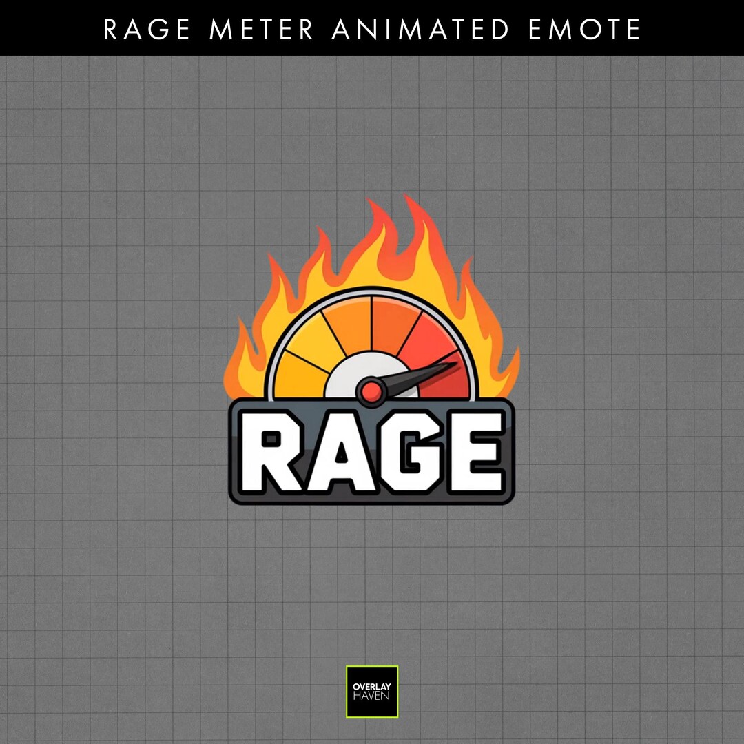 Rage Meter Animated Emote: Gaming Stream Overlay (GIF & PNG Digital ...