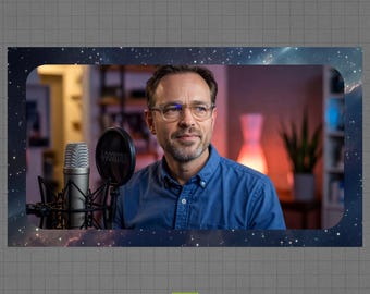 Galaxy Space Webcam Overlay: Starry Stream Border (Animated)