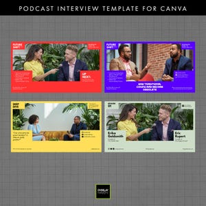 Canva-mallar för podcastintervjuer: Grafikkit för sociala medier (digital nedladdning)