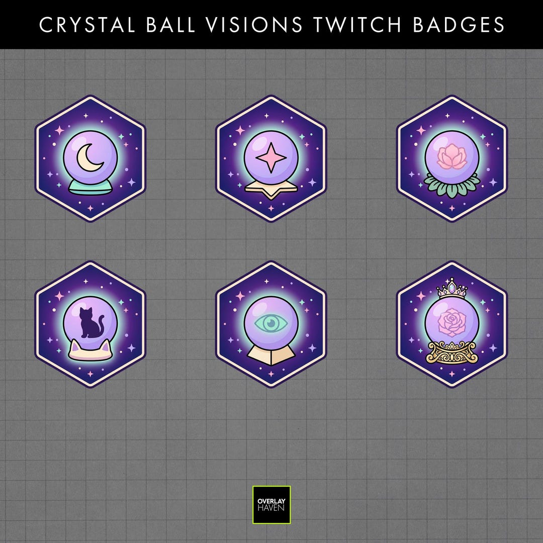 Crystal Ball Visions Twitch Sub Badges / Scrying Orb Bit Badges ...
