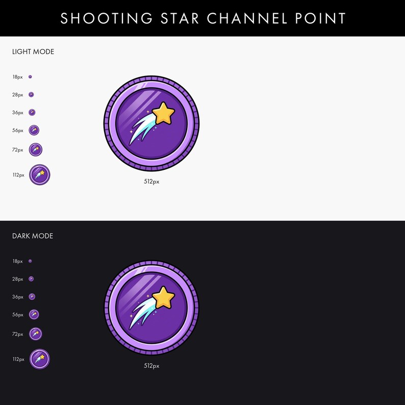 Purple Shooting Star Channel Points Icon | Cosmic Wish Twitch Streamer ...