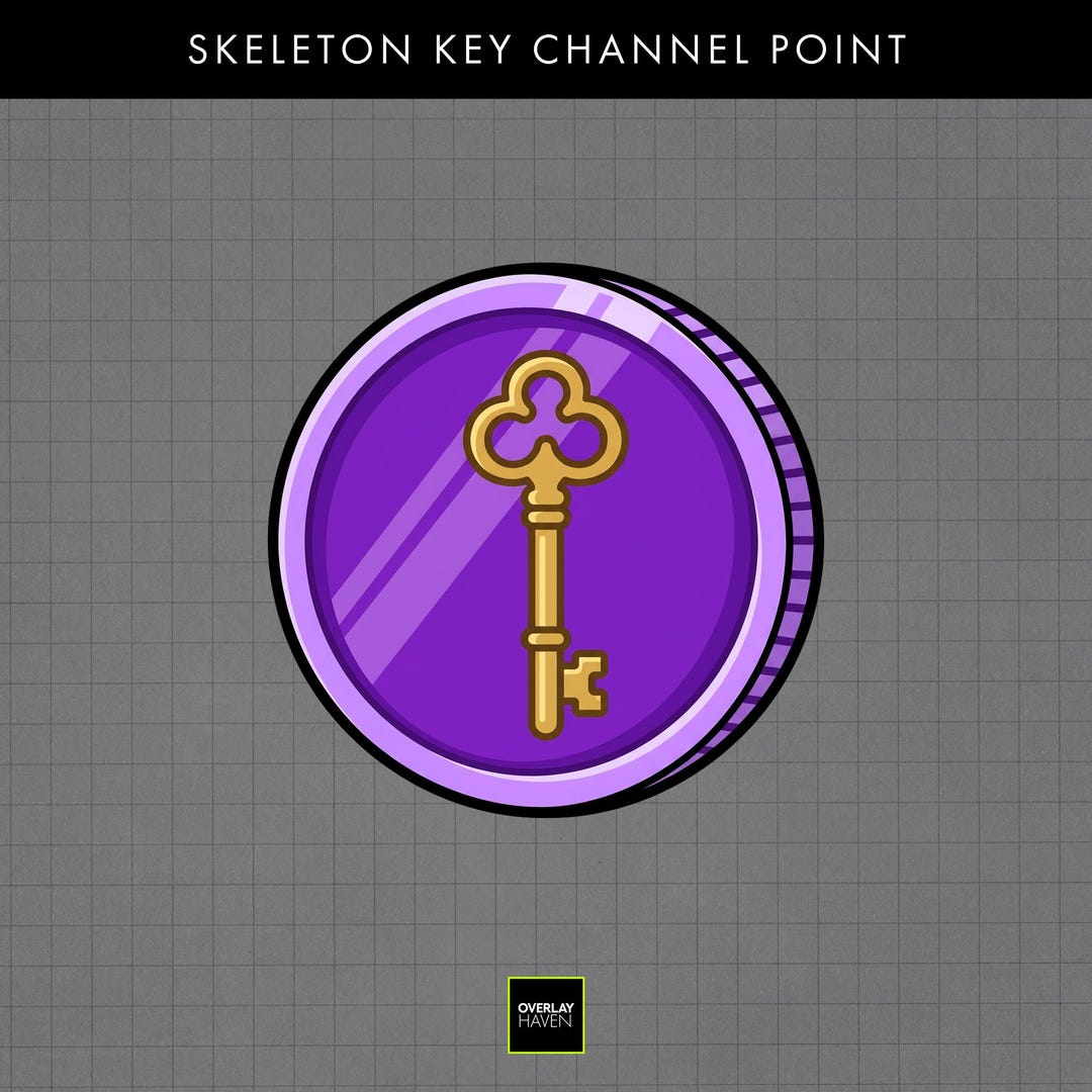 Key Channel For Keys Purple Skeleton Key Channel Points Icon | Mystery Key Twitch Streamer ...