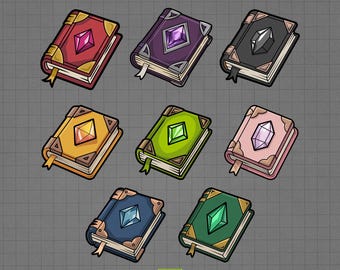 Magic Spellbook Emotes Bundle: RPG Tome Icons for Twitch (PNG Digital Download)