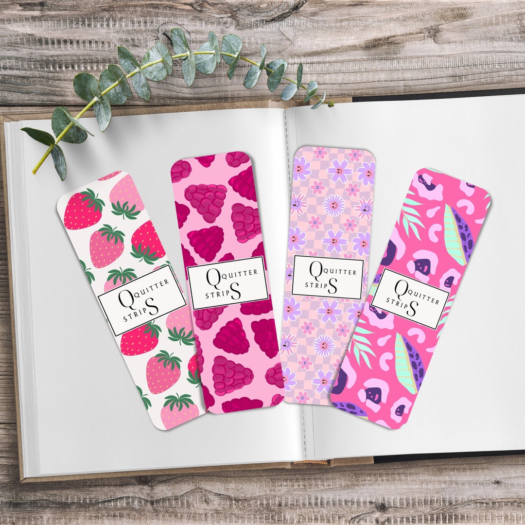 Quitter Strip Bookmark Funny Fruit Bookmark Gift for Women Holographic, Double Sided, Laminated