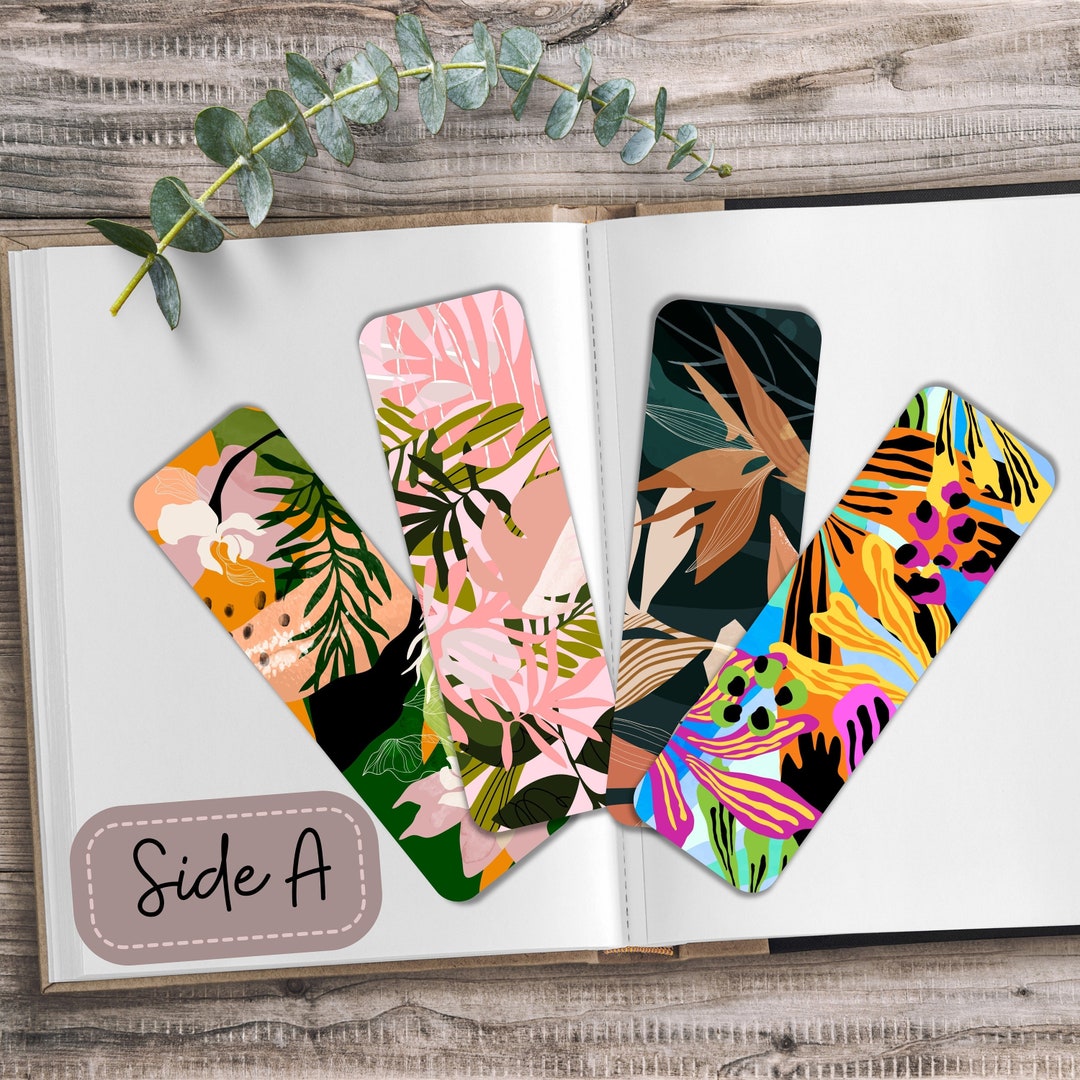 Stylish Bookmarks With Tropical Leaves Aesthetic Bookmarks - Etsy