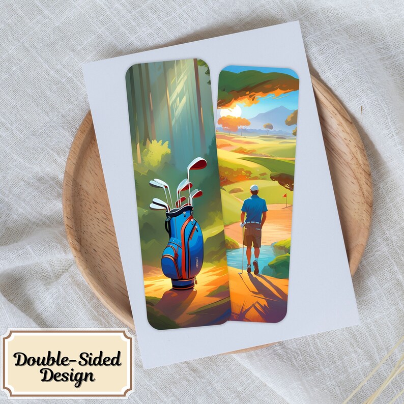 Golf Bookmarks Bookmark for Men Gift for Him Golf Gift Ideas Double ...