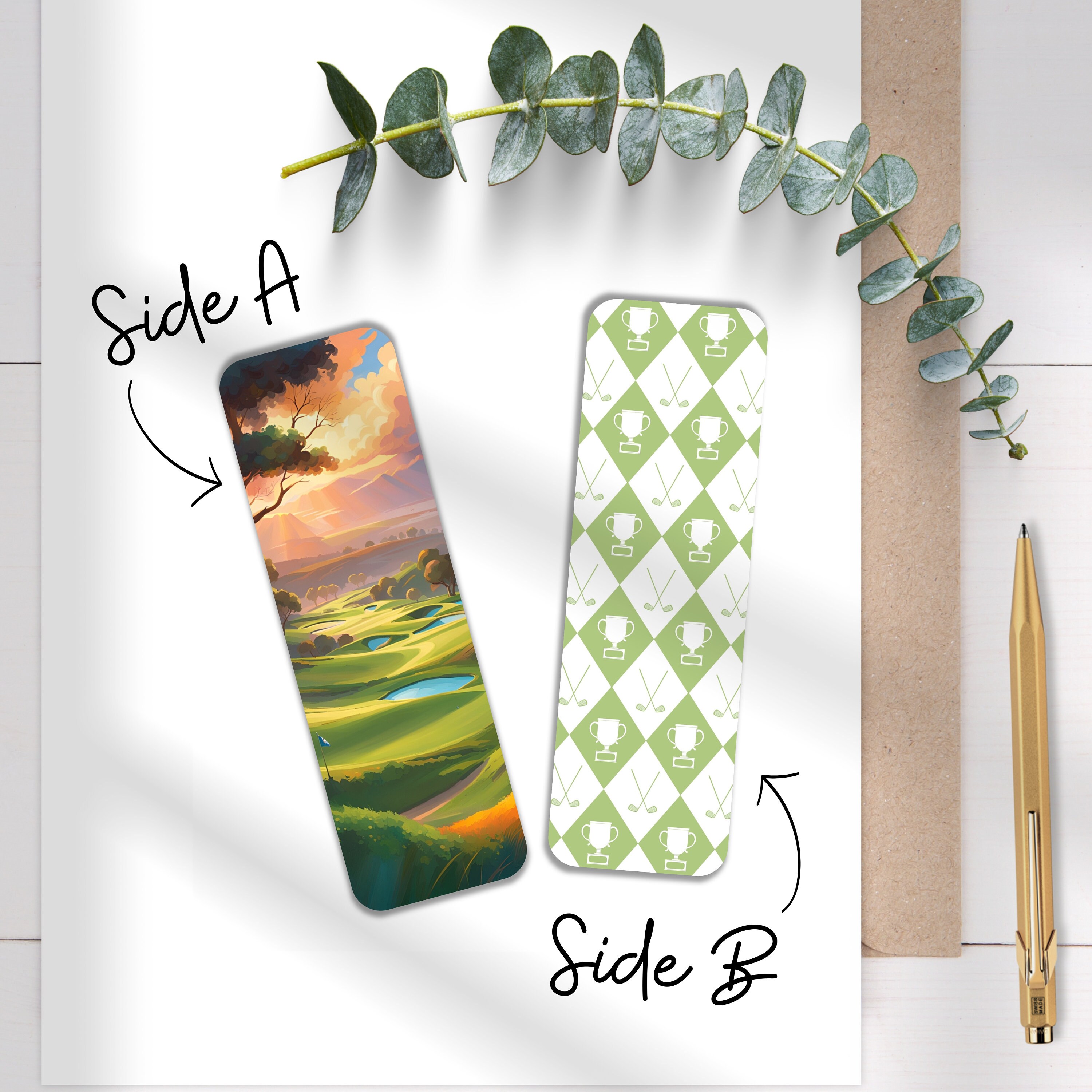 Golf Bookmarks Bookmark for Men Gift for Him Golf Gift Ideas Double ...
