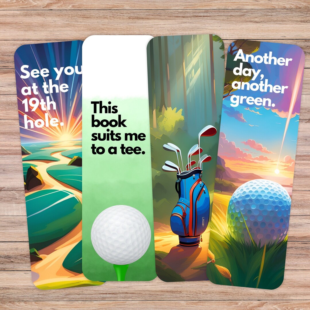 Golf Bookmarks Bookmark for Men Gift for Him Golf Gift Ideas Double ...