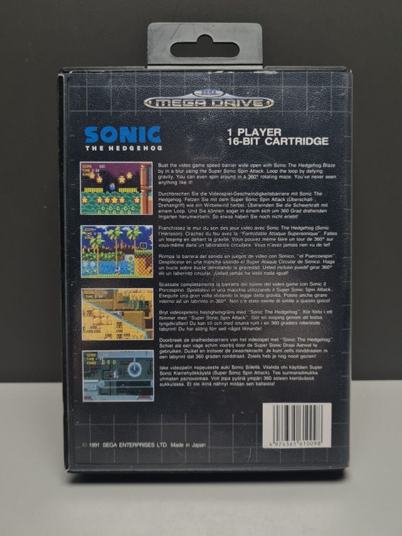 Sonic Sur Sega Mega Drive – Version PAL – Avec Notice Et Boîte – Bon état