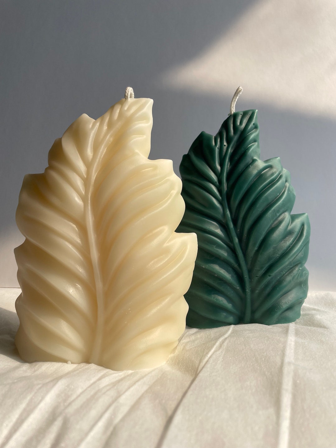 Leaf Shaped Candle Sculptural Soy Wax Candle Toxins Free Etsy