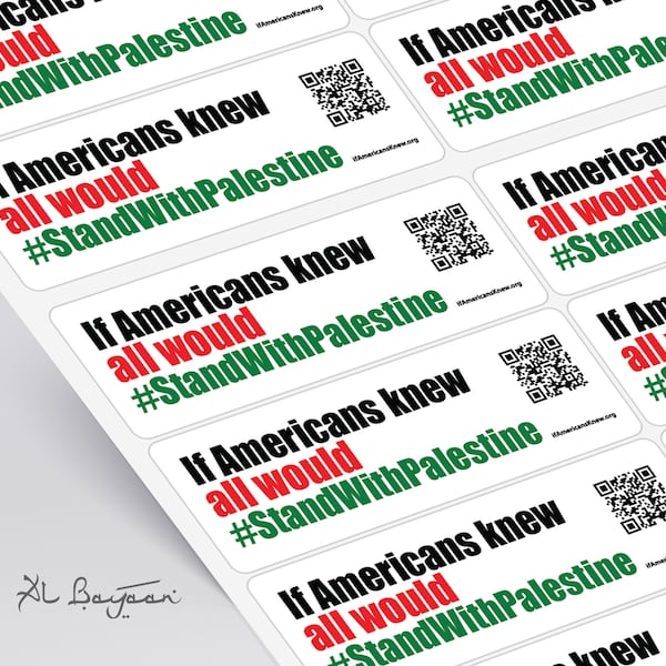 Stand with PALESTINE 16- 64 Pack stickers | Solidarity Freedom Decals | Ceasefire Protest Labels | Freedom Justice for Gaza | End Occupation