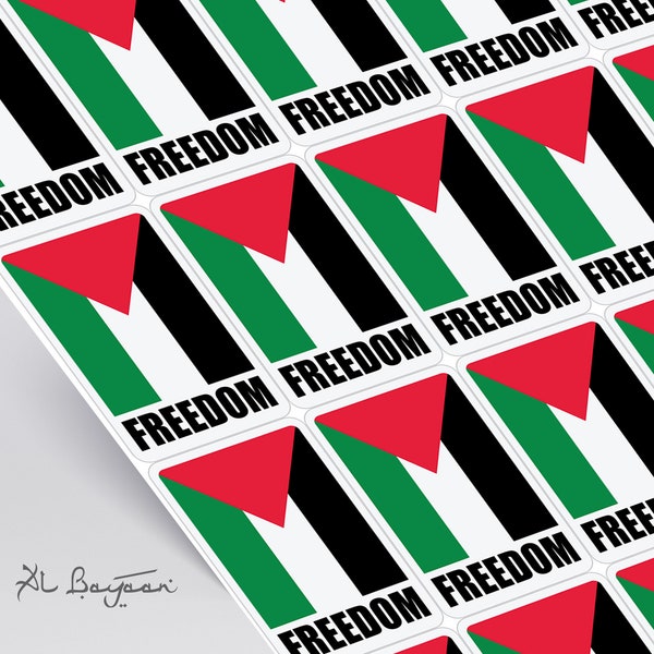 FREE PALESTINE 24 to 96 Pack stickers | Solidarity Freedom Decals | Ceasefire Protest Labels | Stand with Justice for Gaza | End Occupation