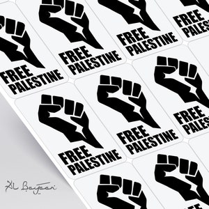 PALESTINA LIBRE 24 a 96 Paquete de pegatinas / Calcomanías de Libertad Solidaria / Etiquetas de Protesta de Alto el Fuego / Stand with Justice for Gaza / Fin de la Ocupación imagen 2