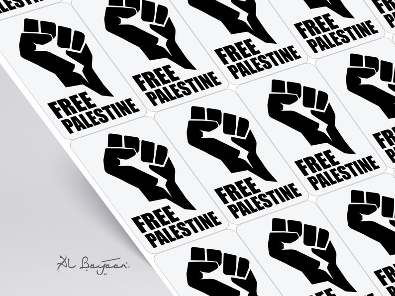 PALESTINA LIBRE 24 a 96 Paquete de pegatinas / Calcomanías de Libertad Solidaria / Etiquetas de Protesta de Alto el Fuego / Stand with Justice for Gaza / Fin de la Ocupación imagen 2