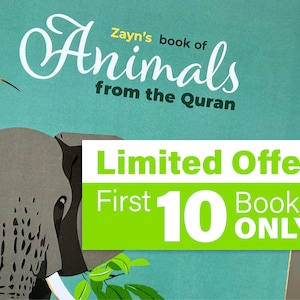 Animals from the Quran, Personalized Book,  Illustrated Book of Animals names from the Quran, Arabic + English Translation, Eid, Ameen Gift