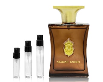 Arabian Knight Arabian Oud Perfume - 1.5ml, 2ml and 3ml travel size samples in glass atomizer