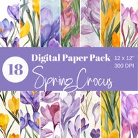 Spring Flowers Digital Paper Pack. Printable Floral Seamless Pattern ...
